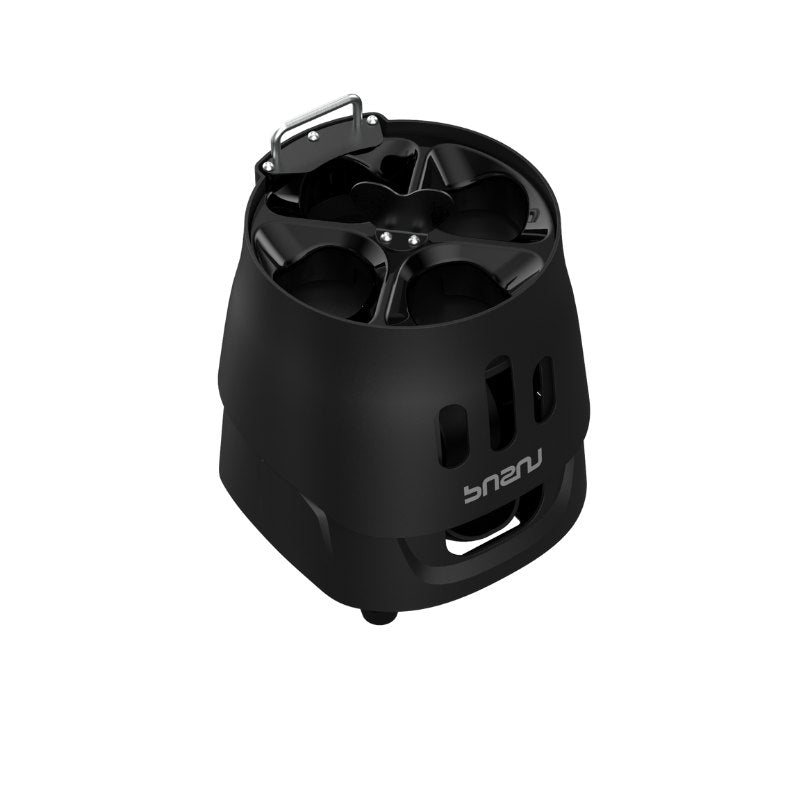 Inside view of black folded Pusun PP Mini pickleball shooting machine