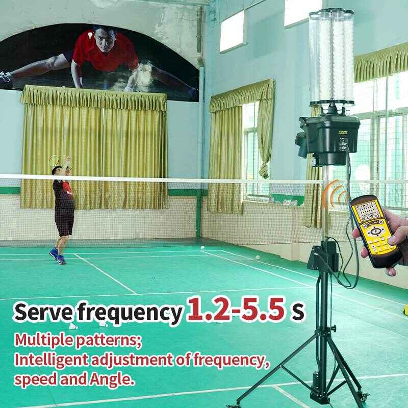 Man playing with Siboasi S4025A Machine in a badminton court