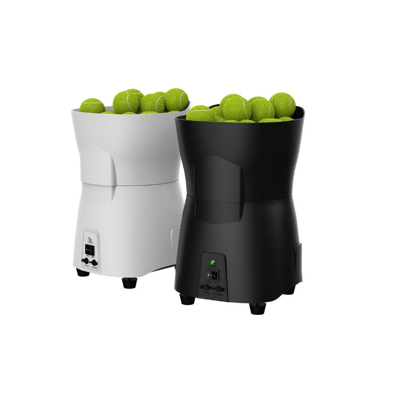 Pusun PT Mini Pro Tennis Ball launcher rear view displaying its power switch