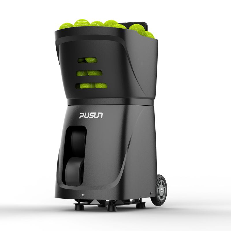 Pusun PT Smart tennis ball shooter right corner closeup view