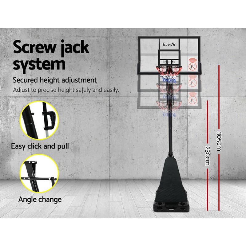 Screw jack system of Everfit 3.05M Basketball Hoop Stand