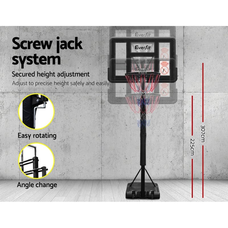 Screw jack system of Everfit 44 inch Basketball Hoop Stand