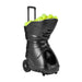 Siboasi T2202A Machine view from left front angle loaded with green tennis balls