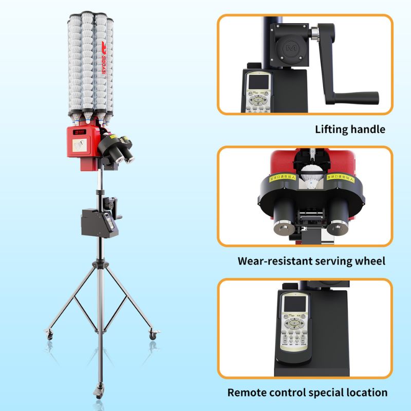 closeup view of siboasi b5 lifting handle serving wheel and remote control