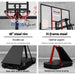 closeup views of Everfit 3.05M Basketball Hoop Stand rim framesteel wheels and bracing