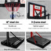closeup views of Everfit 44 inch Basketball Hoop Stand rim framesteel wheels and bracing