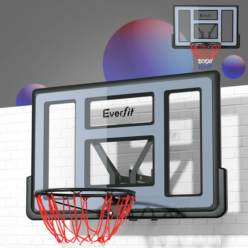 closeup views of Everfit 45 inch Basketball Backboard hanging on a door