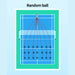 drawing of where Siboasi B7 machine can drop shuttlecocks in the court