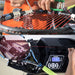 persons hand fixing tennis strings on siboasi s3169 machine
