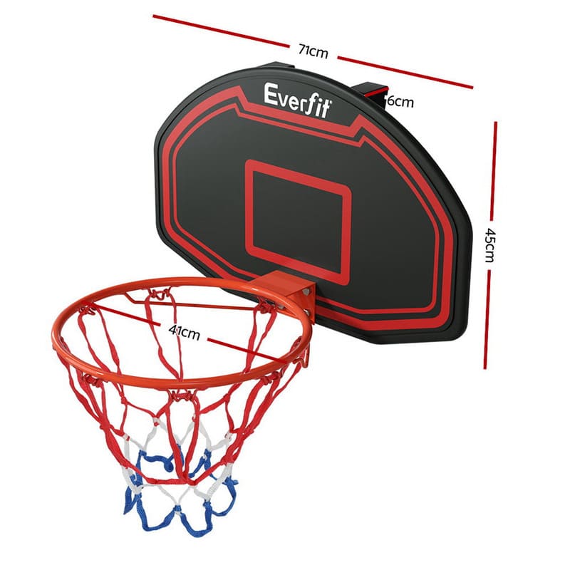 size dimension of Everfit 38 Inch Wall Mounted Basketball Back board with hoop Ring Net