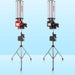 two full size siboasi b5 shuttlecock machine in black and red